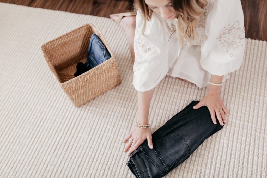 professional organizer folding clothes